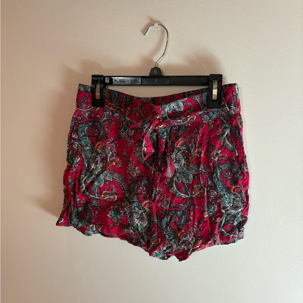 Pink Paisley Print Shorts